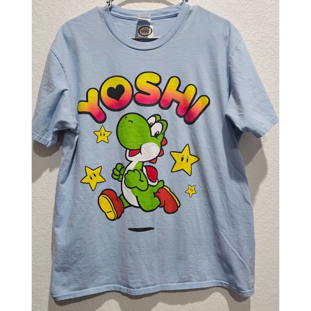 Nintendo Yoshi Men's T shirt Large Blue